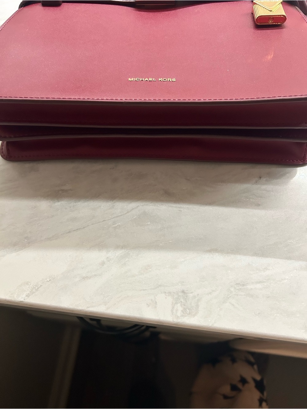 Michael Kors Burgundy Satchel with Red Card Wallet - Picture 14 of 16
